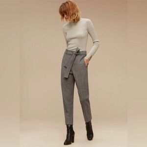 Wilfred Jallad Elegant Belted Women's Trousers   Wool Cashmere blend
